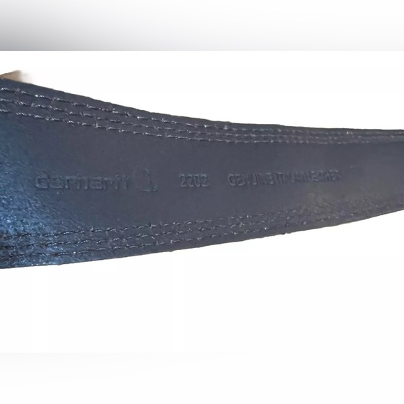 Carhartt Mens Belt Tan Italian Leather Suede Silver Tone Buckle Sz 54 Classic - Picture 5 of 12